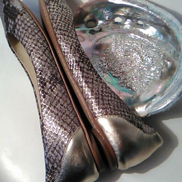 Saks Fifth Avenue Snake Embossed Flats - Picture 6 of 12